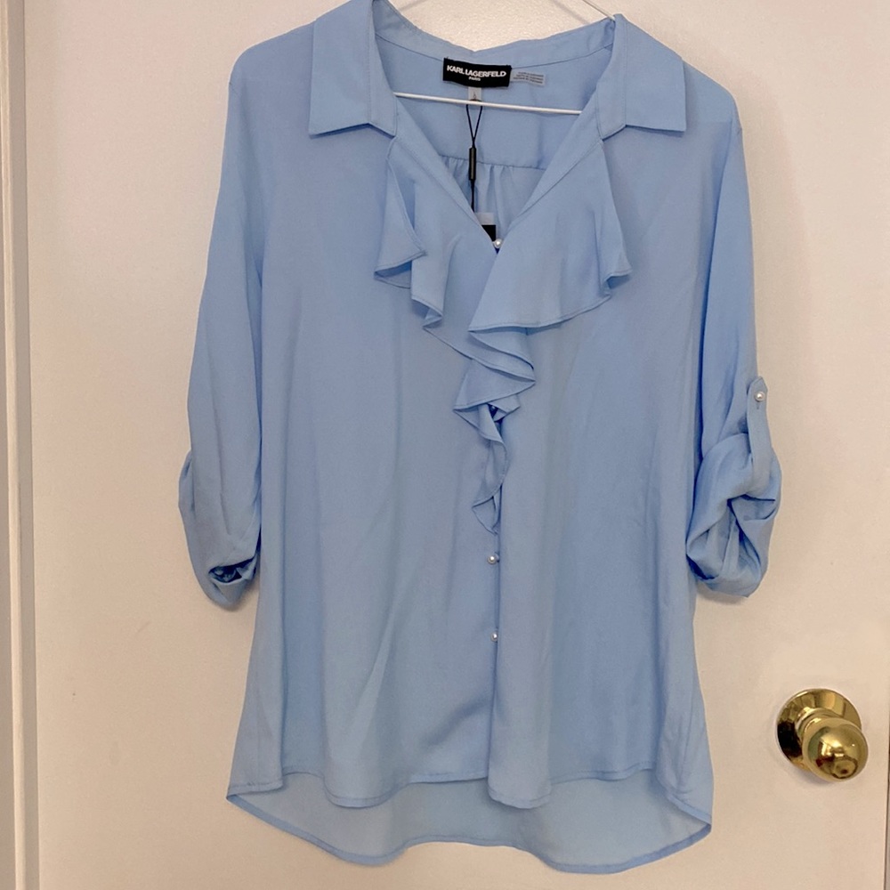 Karl Lagerfeld Blouse, Size Large, New With Tags